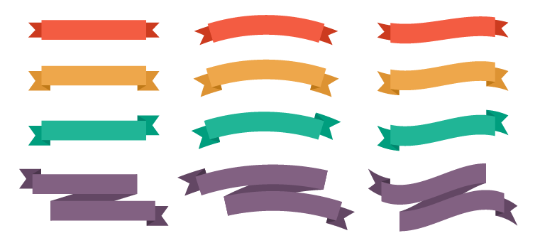 Flat Ribbon Banners By PowerPoint Icons
